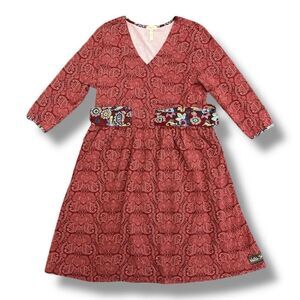 Matilda Jane Arianna Paisley Tie Waist Midi Dress Size Large